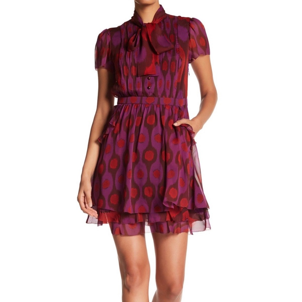 Diane Von Furstenberg NWT Marisa Dress Size 8 petite in Amethyst/Pink/Red